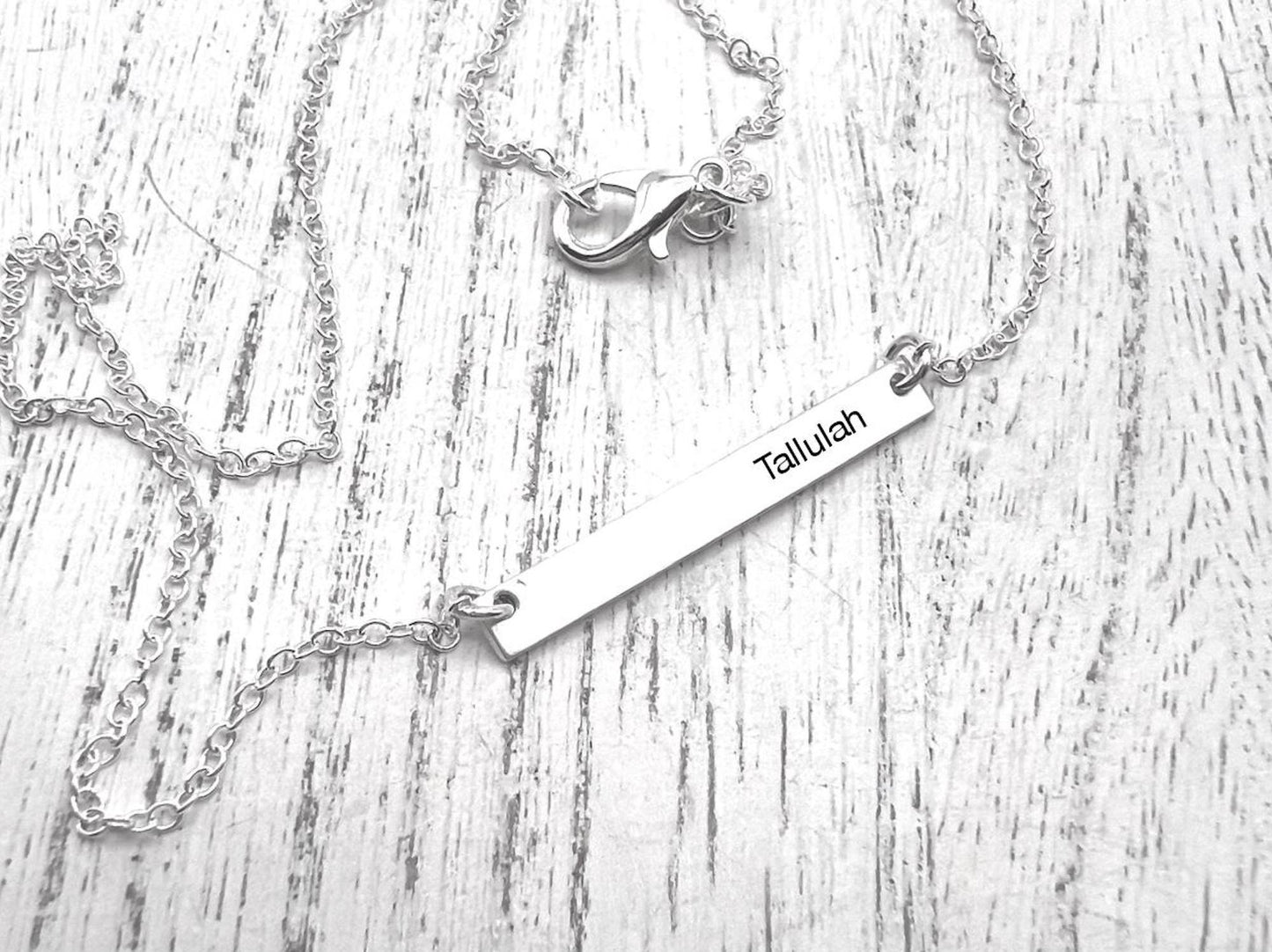 Personalized Bar Necklace | Custom Name Jewelry | Sterling Silver Necklace | Personalized Gift for Her | Minimalist Necklace