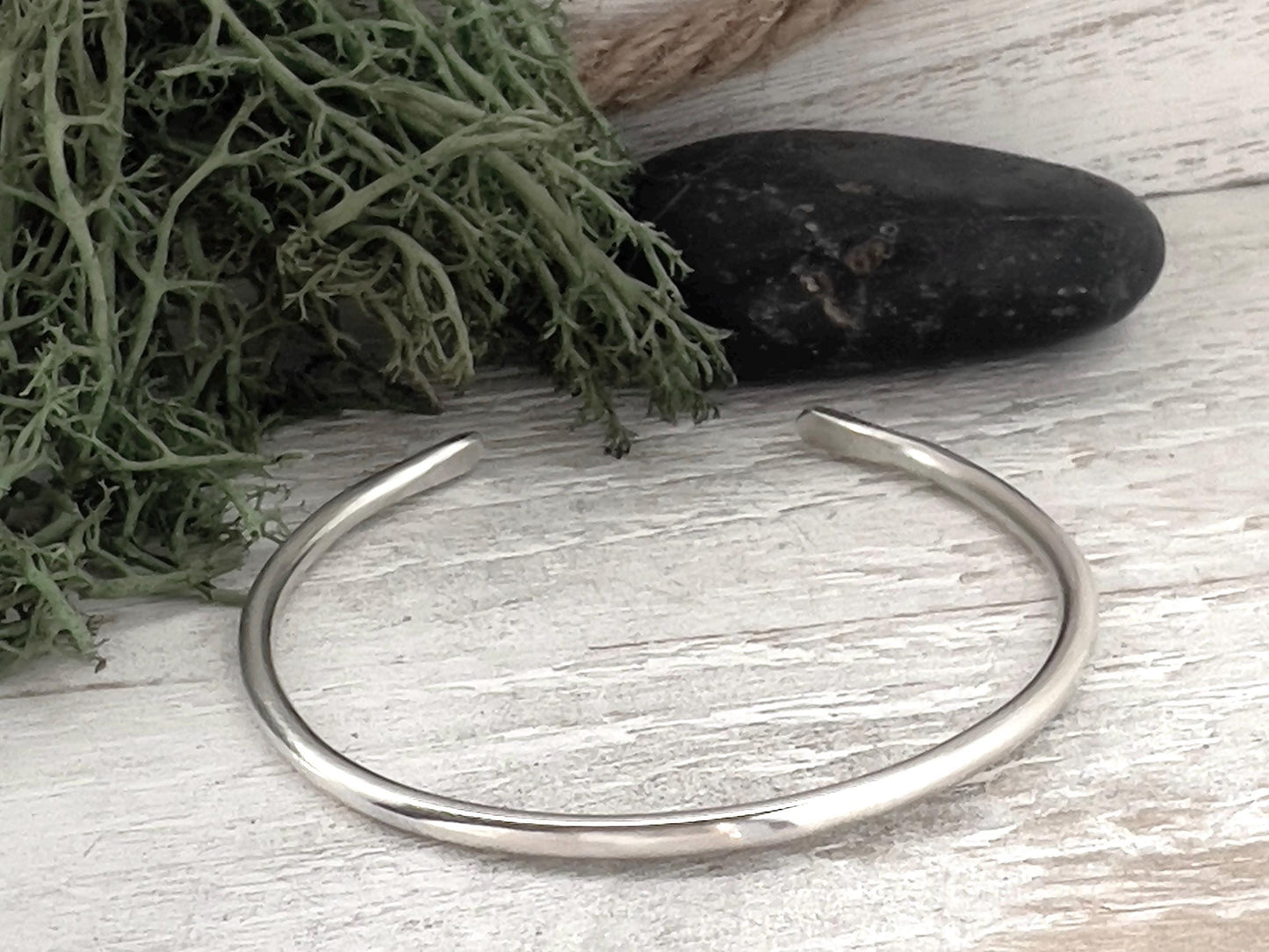 Sterling Silver Cuff Bracelet | Minimalist Jewelry | Silver Stacking Cuff | Modern Silver Cuff | Silver Bangle for Women | 10 Gauge Cuff
