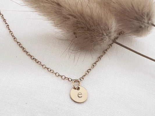 Dainty Gold Filled Initial Disc Necklace | Personalized Minimalist Jewelry | Gift For Her