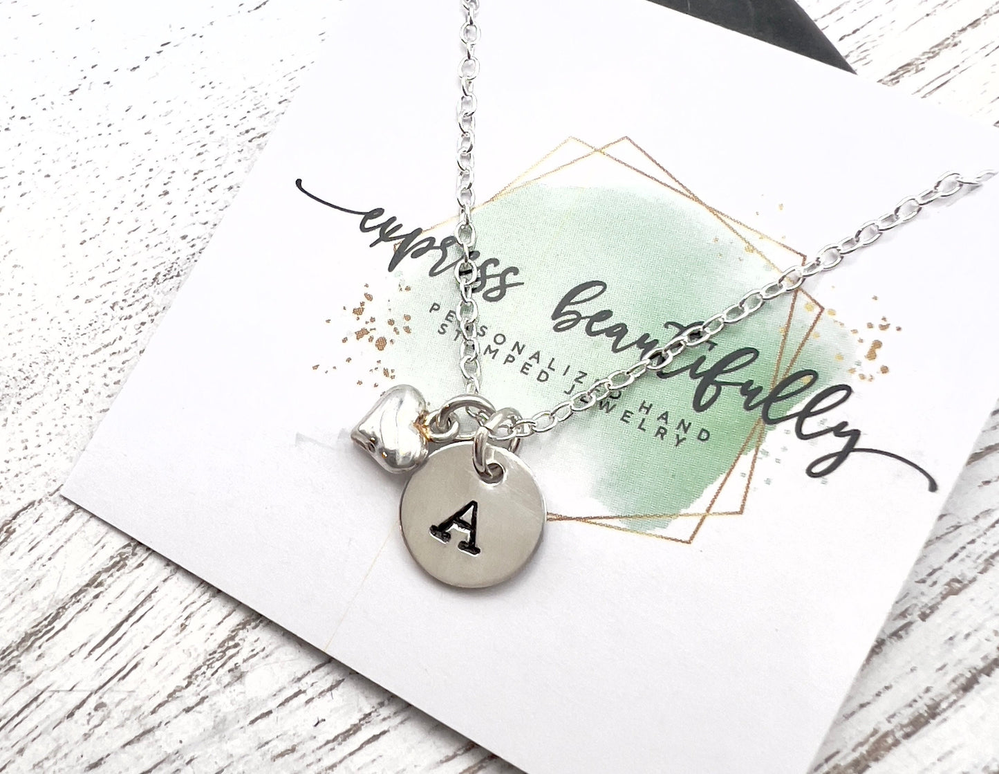 Personalized Initial Necklace | Sterling Silver Initial Heart Necklace | Dainty Initial Necklace | Birthday Gift For Her  Minimalist Jewelry