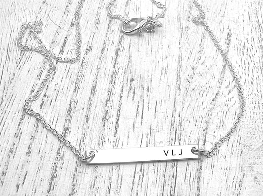 Personalized Bar Necklace | Custom Name Jewelry | Sterling Silver Necklace | Personalized Gift for Her | Minimalist Necklace