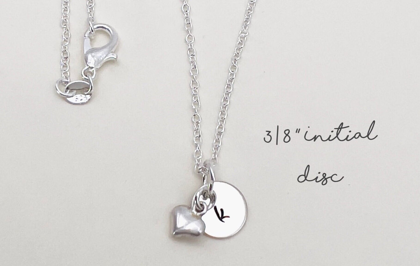 Personalized Initial Necklace | Sterling Silver Initial Heart Necklace | Dainty Initial Necklace | Birthday Gift For Her  Minimalist Jewelry