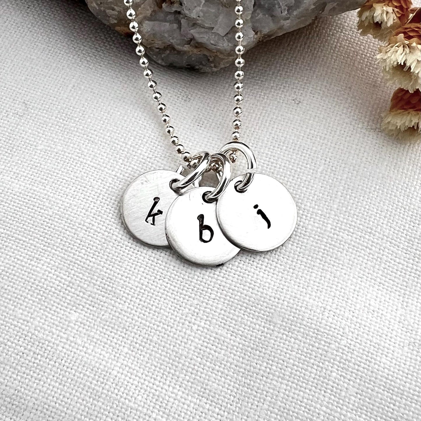 Sterling Silver Initial Necklace | Personalized Mom Jewelry