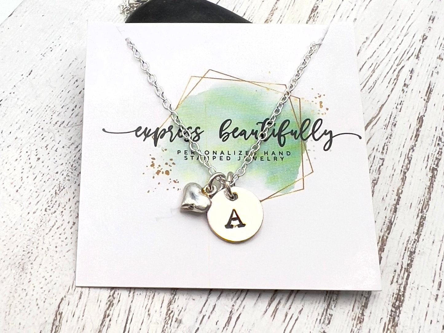 Personalized Initial Necklace | Sterling Silver Initial Heart Necklace | Dainty Initial Necklace | Birthday Gift For Her  Minimalist Jewelry