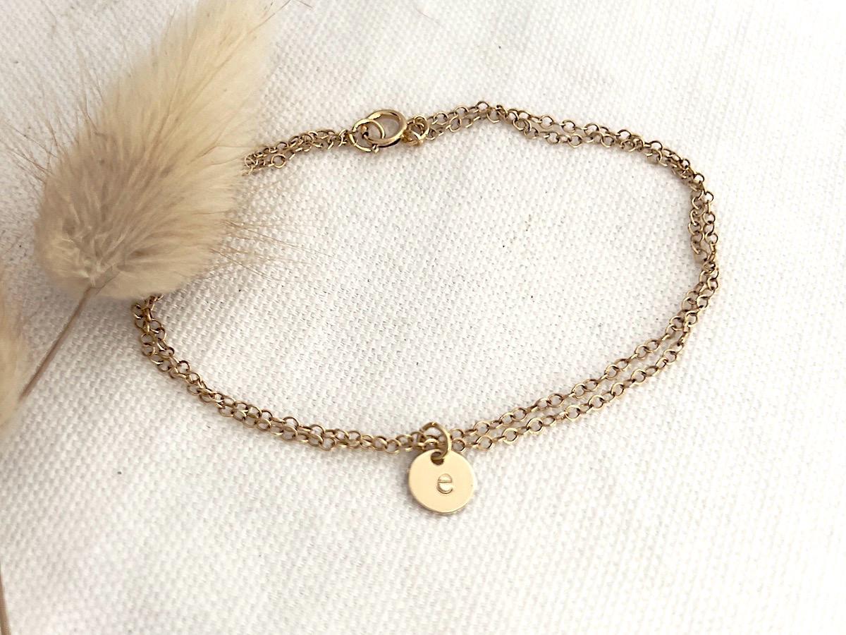 Dainty Gold Initial  Bracelet | Gold Filled Dainty Bracelet |  Personalized Initial Bracelet | Hand Stamped | Gift For Her