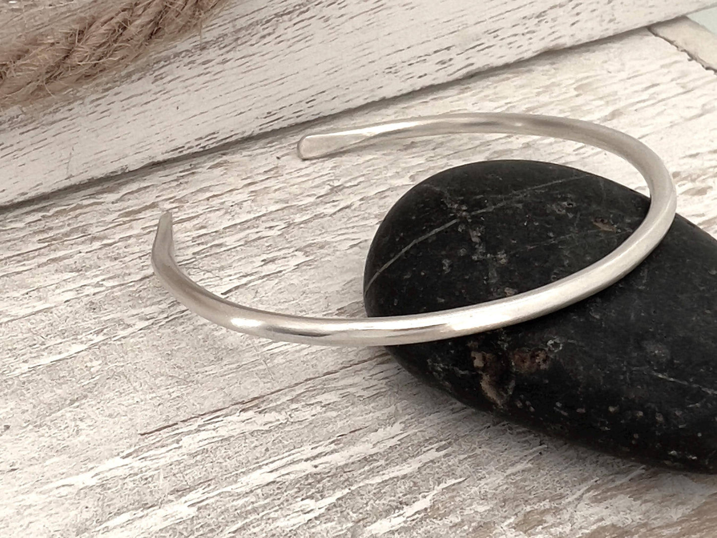 Sterling Silver Cuff Bracelet | Minimalist Jewelry | Silver Stacking Cuff | Modern Silver Cuff | Silver Bangle for Women | 10 Gauge Cuff