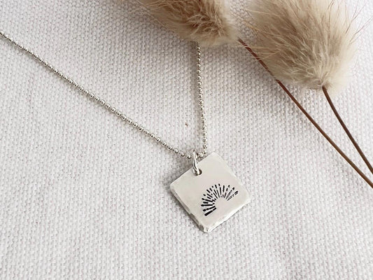 Sunshine Necklace | Sterling Silver Sunburst Necklace | Sunset Necklace | You Are My Sunshine | Hand Stamped | Gift for her