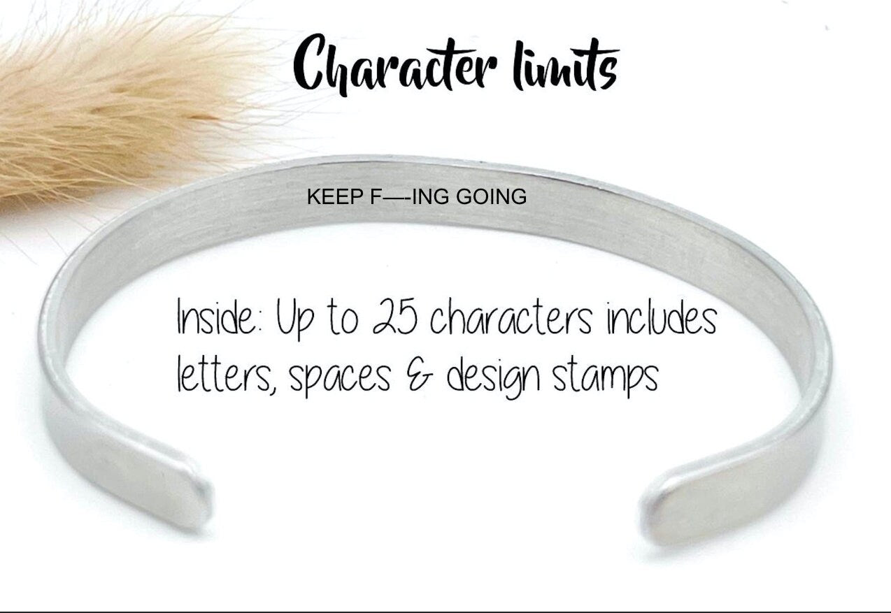 Custom Message Bracelet | Sterling Silver Bracelet | Hand Stamped Text | Gift for Her or Him | Personalized Bracelet