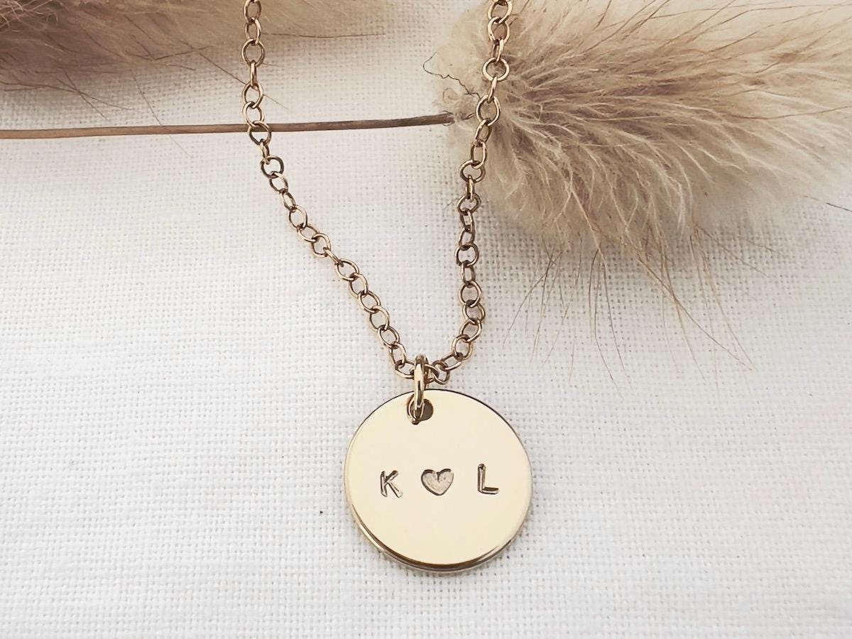 Personalized Gold Necklace | Initial Heart Charm | Anniversary Gift | Gift For Her