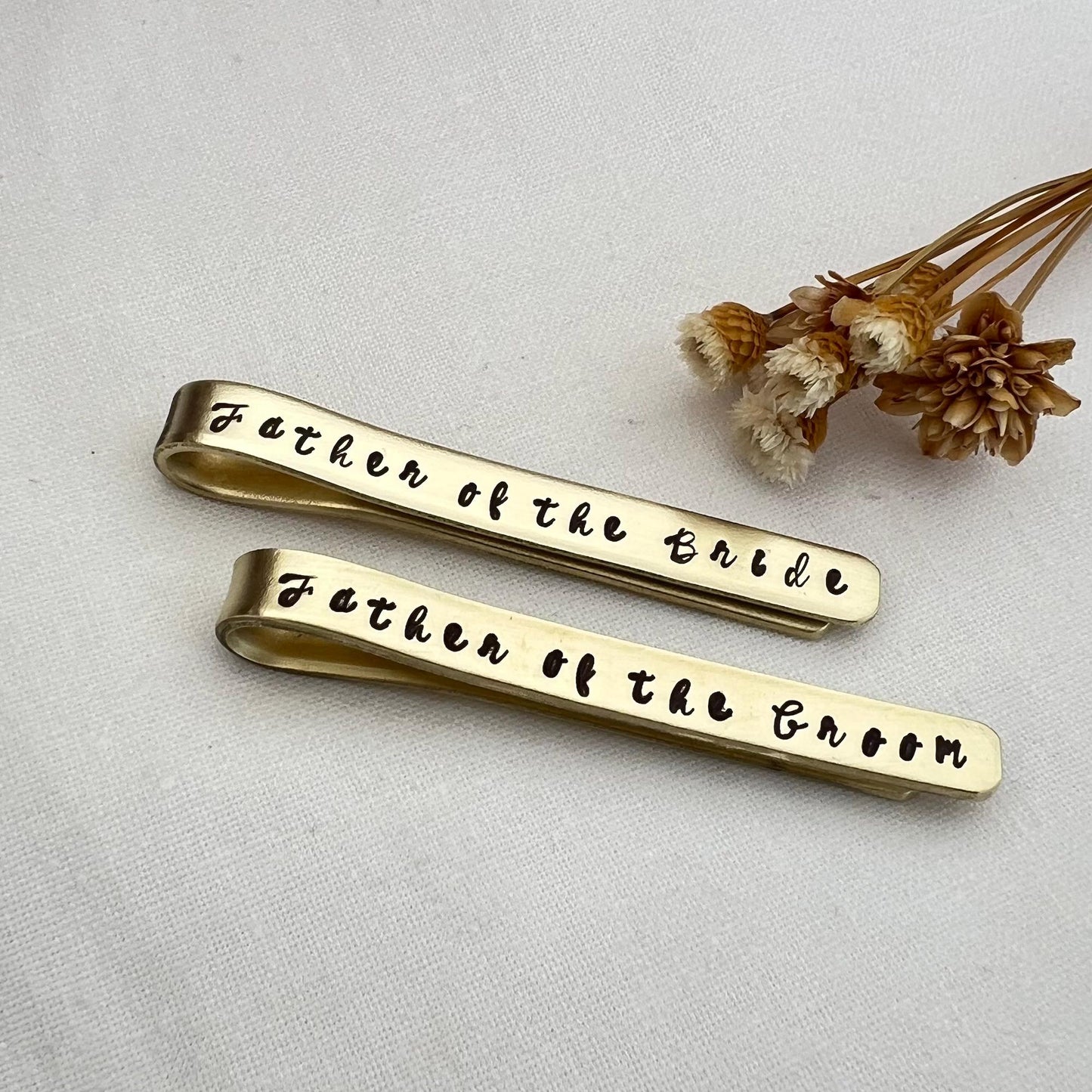 Father of the Bride Gift |  Father of the Groom Tie Clip | Tie Bar Set | Tie Bar Set for Wedding | Wedding Accessory For Dads