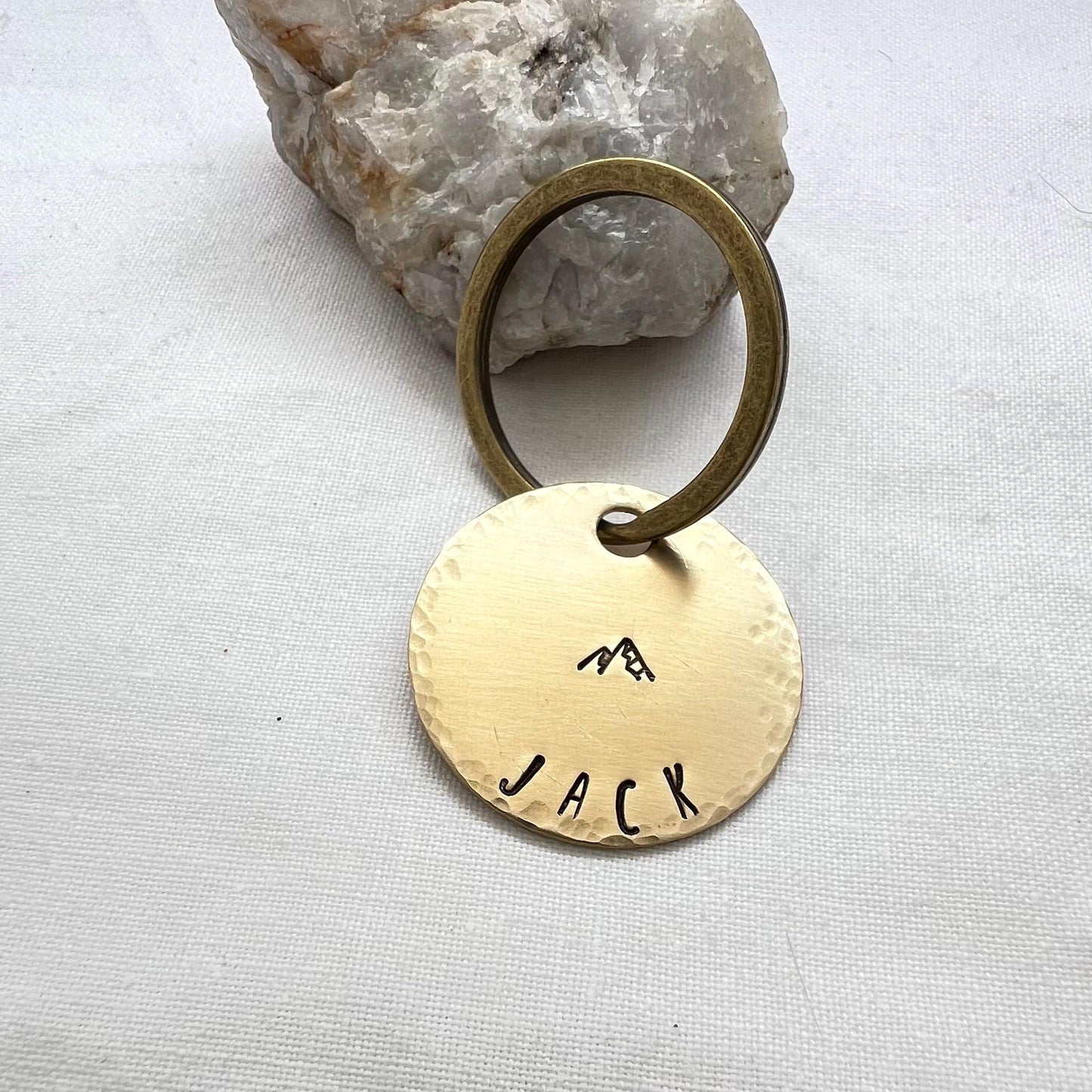 Personalized Brass Keychain Tag | Custom Name Key Ring