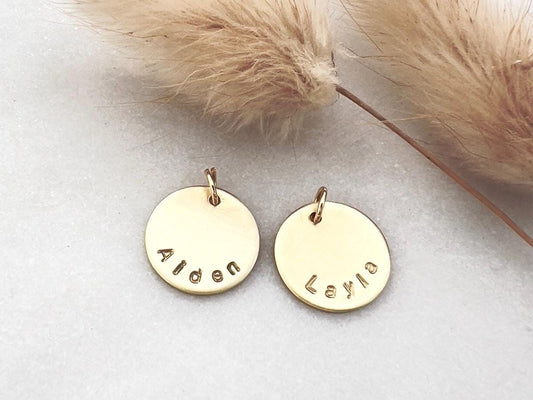 Personalized Name Charm |  Hand Stamped Charm |  Add On Charm | Gold Filled