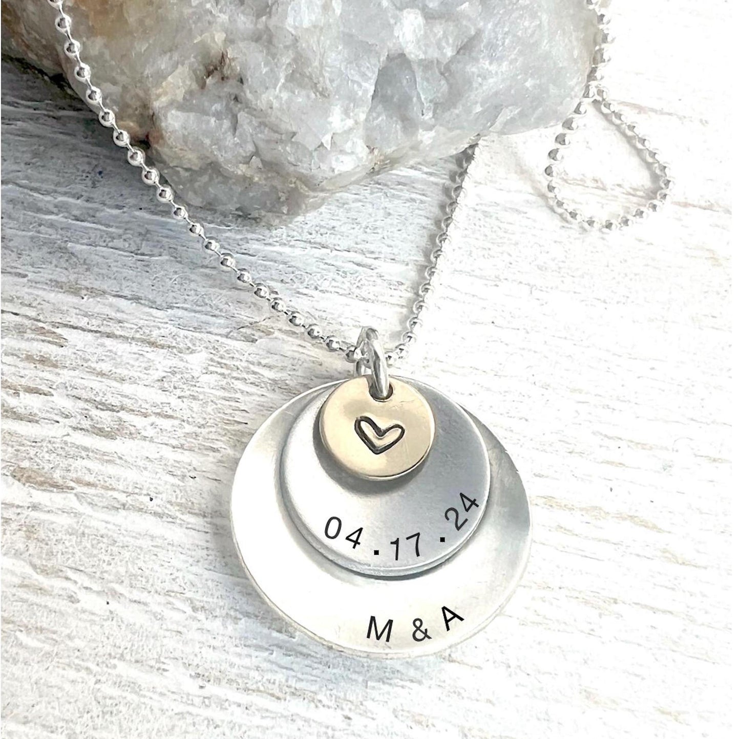Personalized Name Necklace | Mixed Metal Layered |  Kids Name Necklace | Special Date Jewelry | Anniversary Gift | Gift For Mom