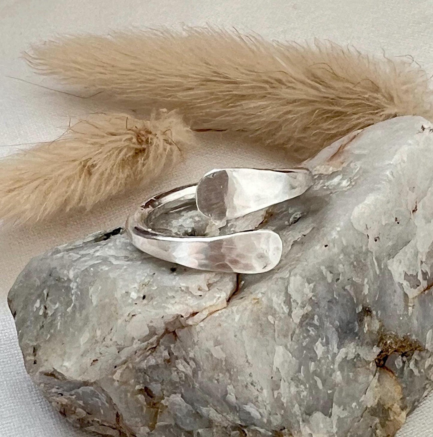 Hammered Sterling Silver Thumb Ring | Silver Wrap Ring | Adjustable Ring | Gift for Him | Gift For Her | gift For Him