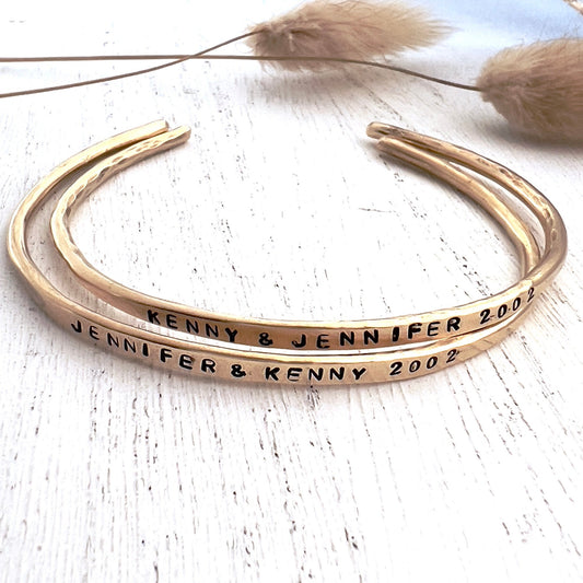 Custom Personalized Hand Stamped Bracelet | Bracelet With Quote | Personalized Jewelry |Word Bracelet | Brass Bangle