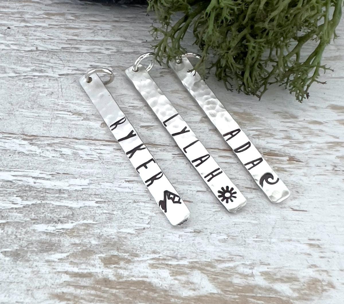 Custom Sterling Silver Name Bar for Necklaces | Hand Stamped Name Charm |  Sterling Silver Name Charm | Personalized Sterling Silver Charm
