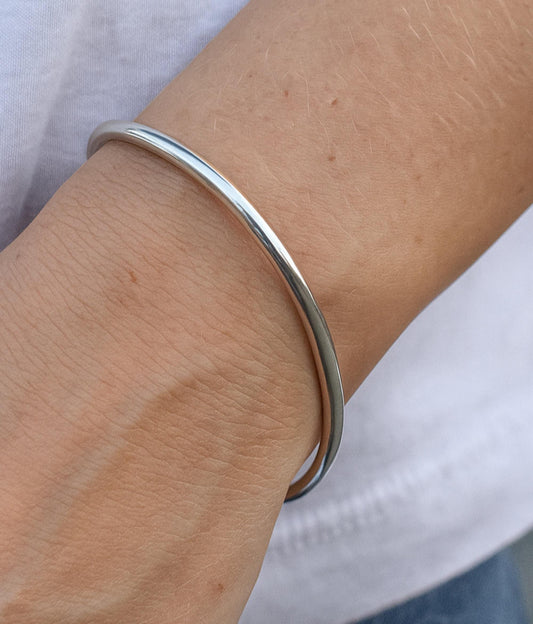 Sterling Silver Cuff Bracelet | Minimalist Jewelry | Silver Stacking Cuff | Modern Silver Cuff | Silver Bangle for Women | 10 Gauge Cuff