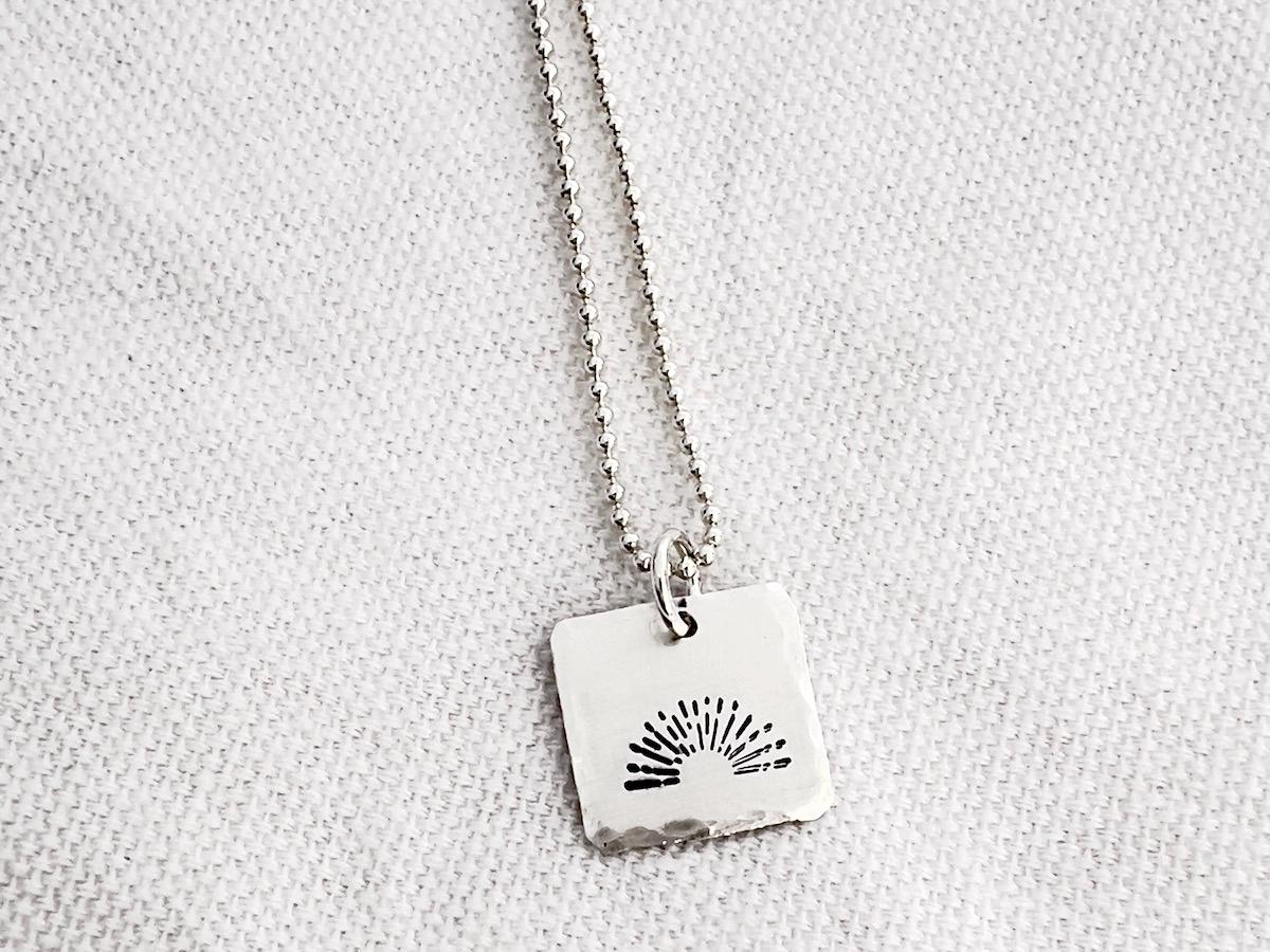 Sunshine Necklace | Sterling Silver Sunburst Necklace | Sunset Necklace | You Are My Sunshine | Hand Stamped | Gift for her