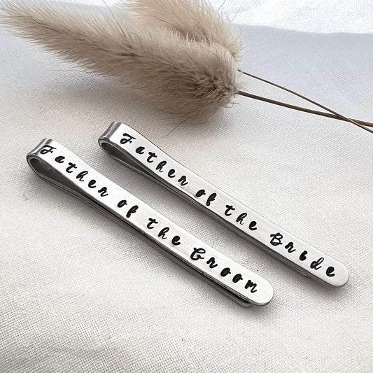 Father of the Bride Gift | Father of the Groom Tie Clip - Father of the Groom Tie Clip | Tie Bar Set | Tie Bar Set for Wedding