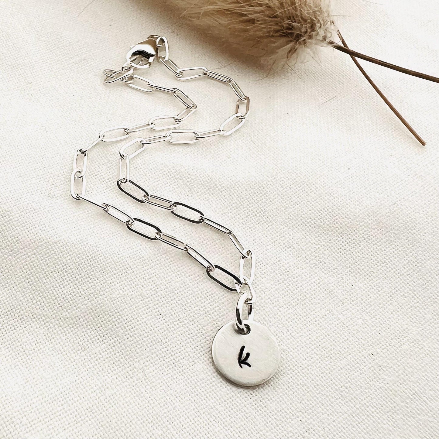 Sterling Silver Anklet with Initial | Personalized Ankle Bracelet | Custom Letter Charm | Gift for Her