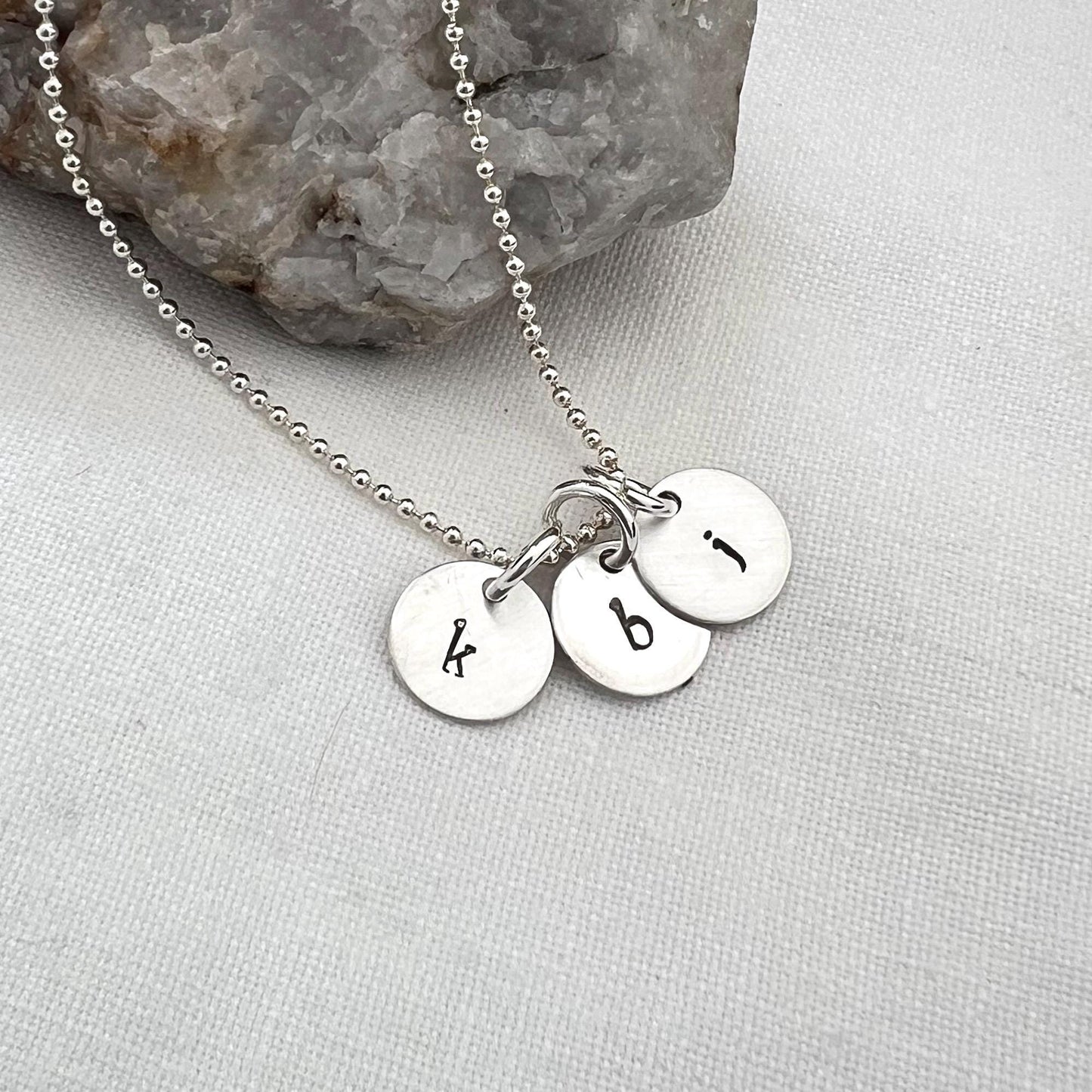 Sterling Silver Initial Necklace | Personalized Mom Jewelry