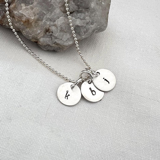 Sterling Silver Initial Necklace | Personalized Mom Jewelry