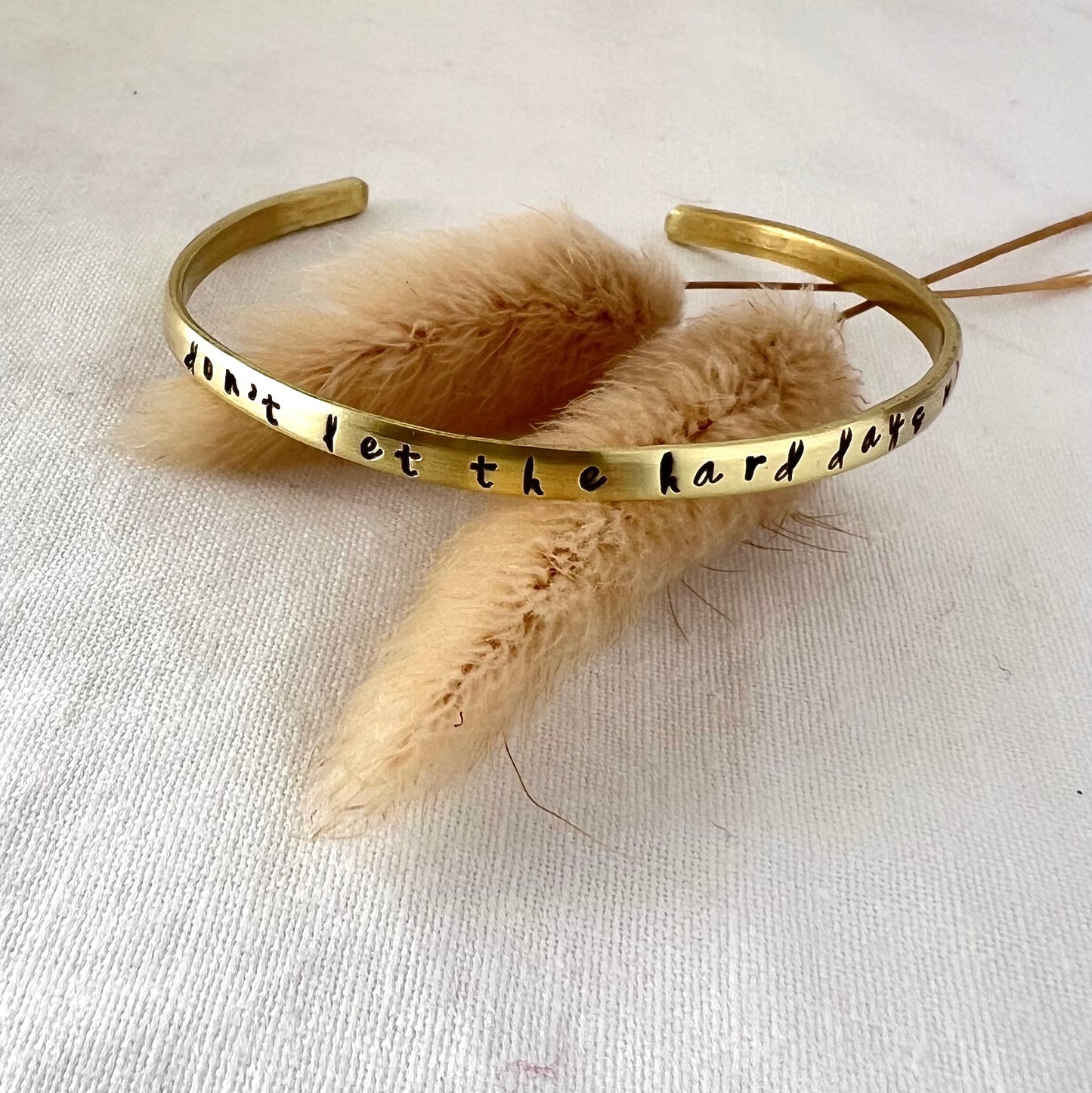 Don't Let the Hard Days Win Bracelet | Custom Quote Cuff | Inspirational Gift for Her | Mental Health Jewelry | Motivational Bracelet