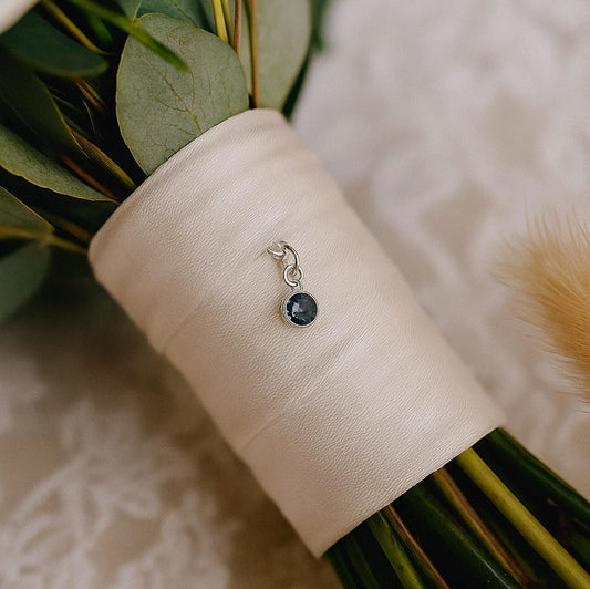 Something Blue Charm | Sterling Silver Clip-On Blue Sapphire Stone Charm | Bridal Gift – Wedding Tradition | Bride Keepsake