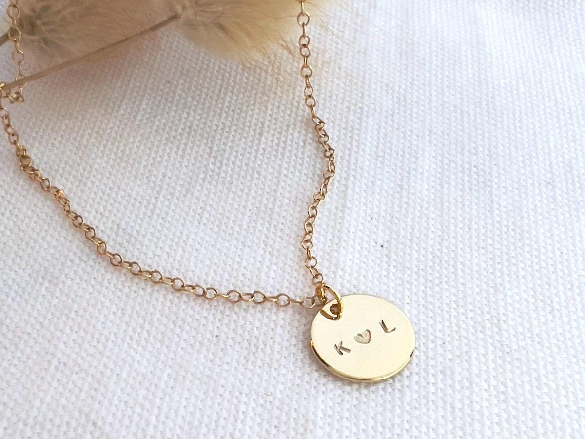 Personalized Gold Necklace | Initial Heart Charm | Anniversary Gift | Gift For Her