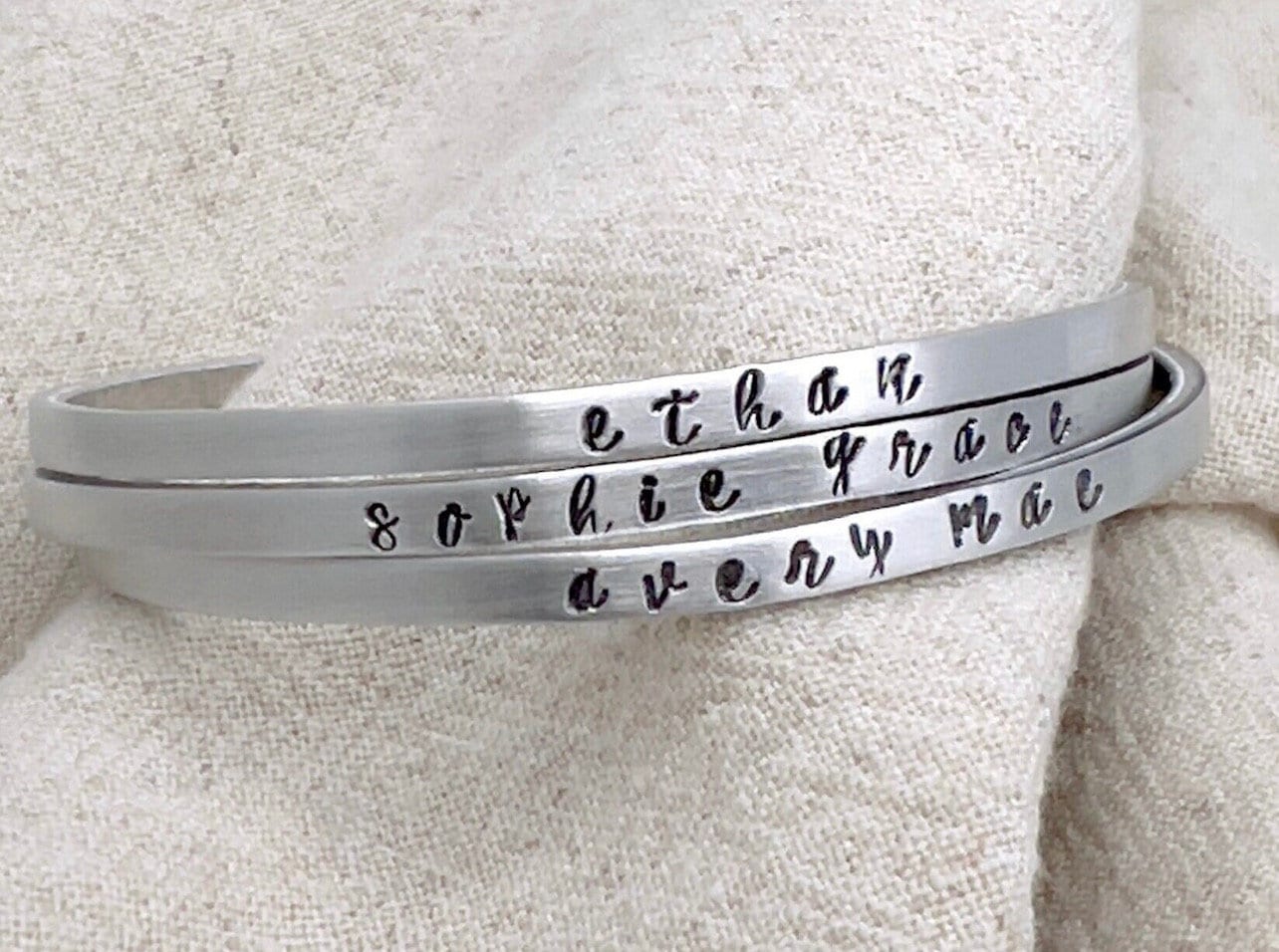 Personalized Name Cuff Bracelet | Customized Skinny Bracelet | Gift for Mom | Engraved Jewelry | Personalized Gift
