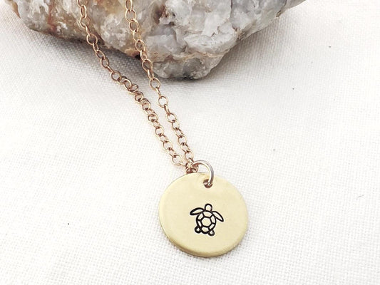 Turtle Necklace | Beach Themed Jewelry |  14k Gold Filled | Dainty Gold Necklace | Gift For Her