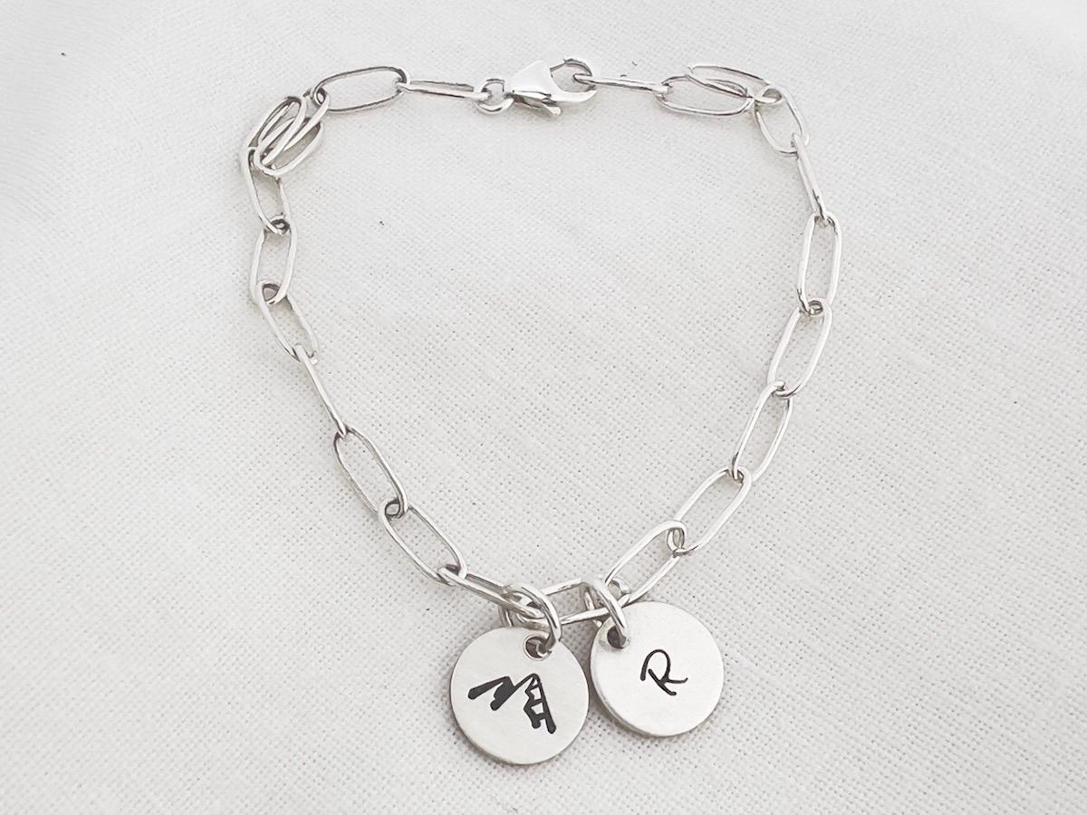 Initial Charm Bracelet |  Mountain Charm Bracelet | Personalized Jewelry | Sterling Silver Charm Bracelet | Gift For Her
