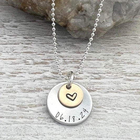 Personalized Name Necklace | Mixed Metal Layered | Sterling Silver Kids Name Necklace | Special Date Jewelry |Anniversary Gift | Mom Gift