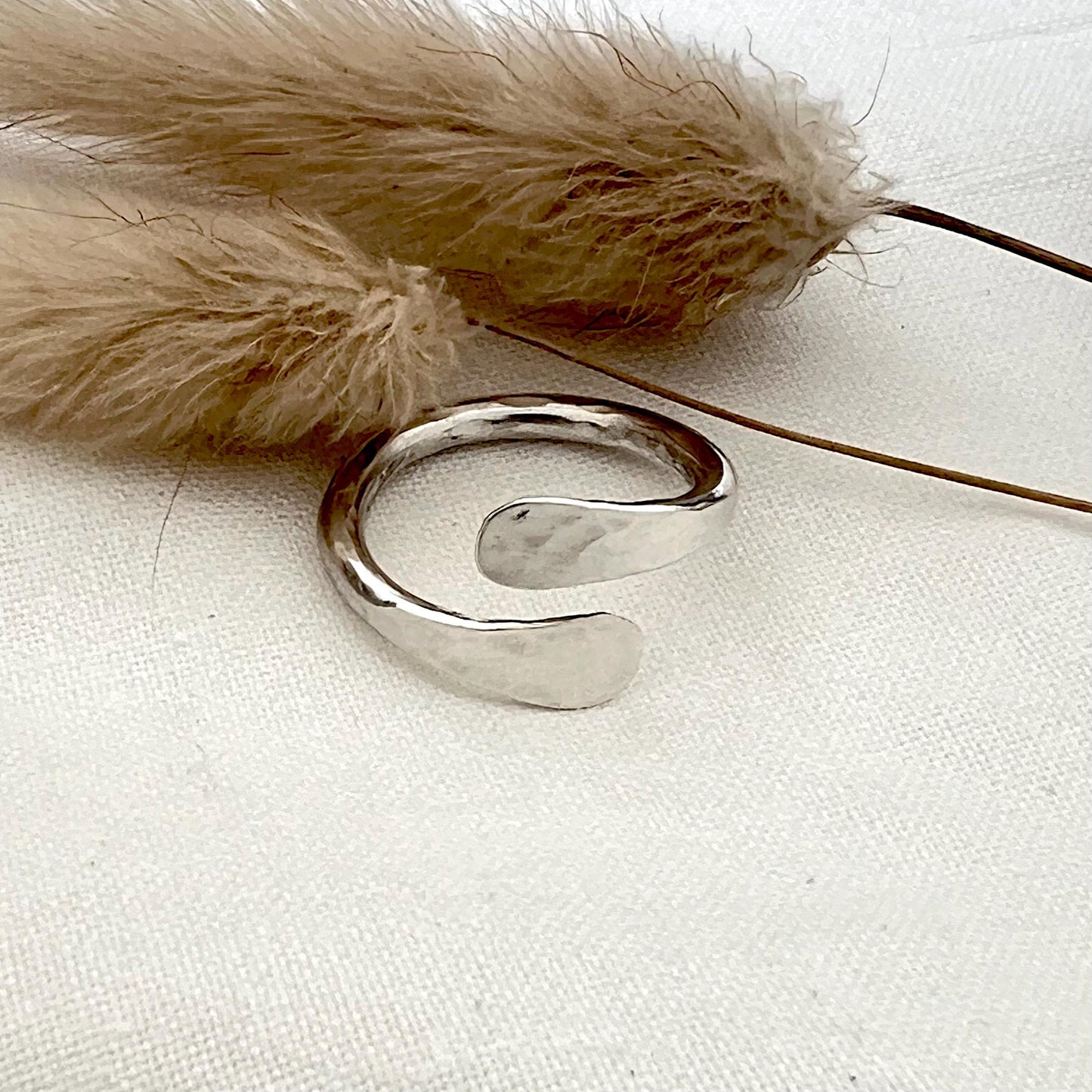 Hammered Sterling Silver Thumb Ring | Silver Wrap Ring | Adjustable Ring | Gift for Him | Gift For Her | gift For Him