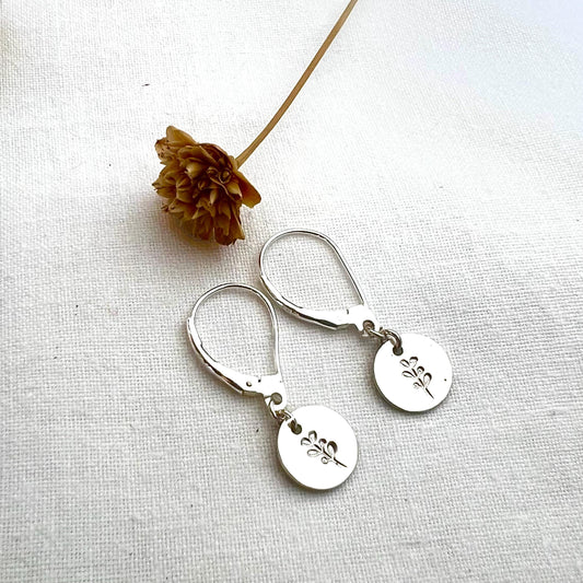 Sterling Silver Leaf Dangle Earrings |Minimalist Botanical Jewelry