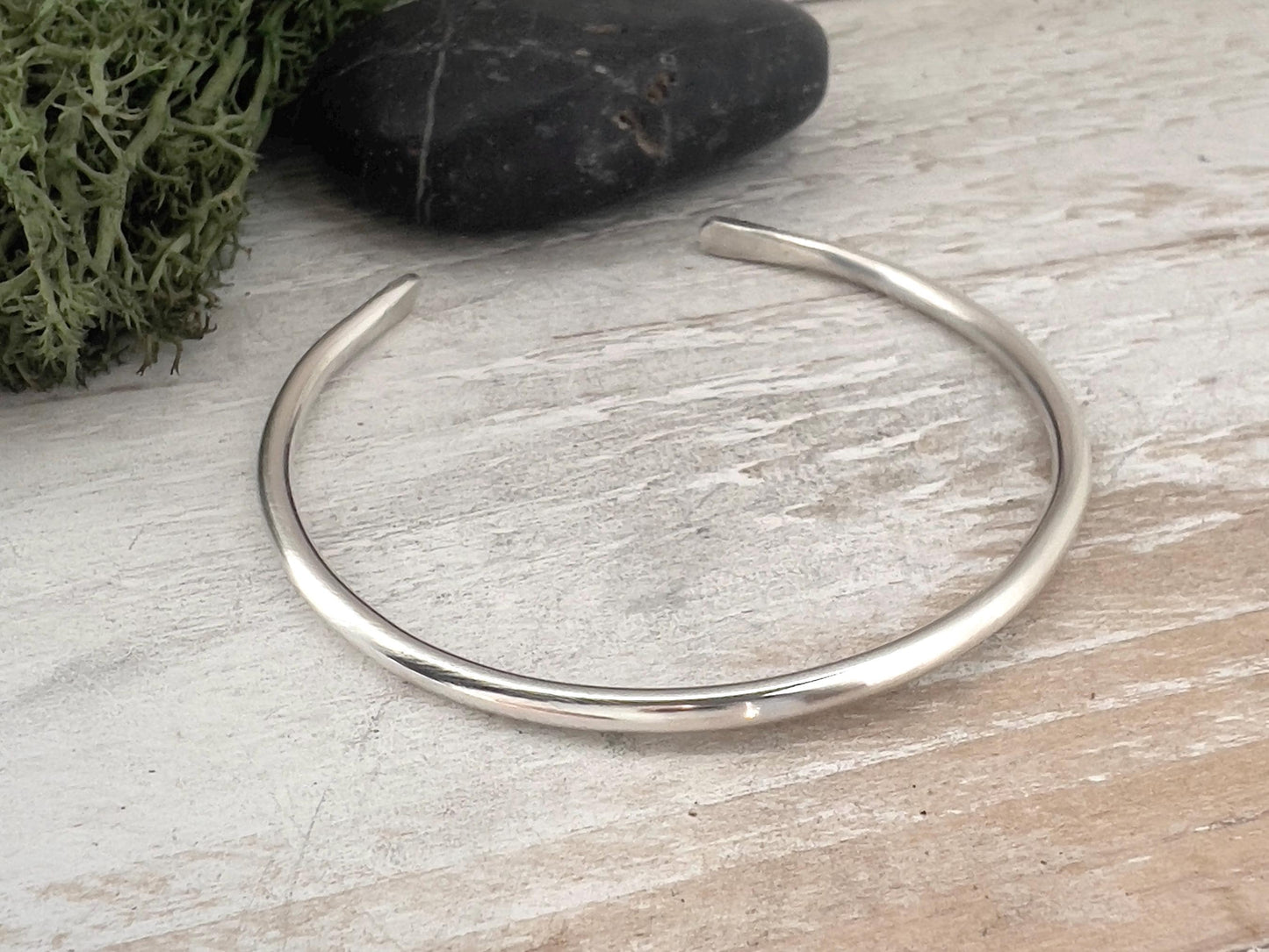 Sterling Silver Cuff Bracelet | Minimalist Jewelry | Silver Stacking Cuff | Modern Silver Cuff | Silver Bangle for Women | 10 Gauge Cuff