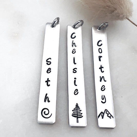 Personalized Name Charm For Necklace |Custom Name Tag | Bar Charm | Add on Charm | Gift For Mom | Friendship Gift