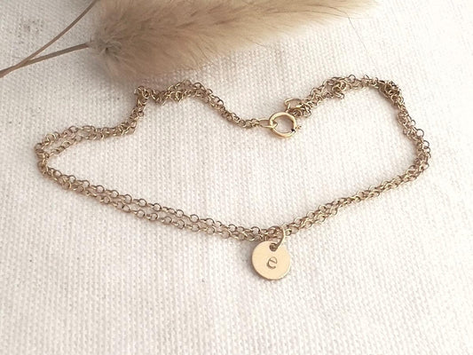 Dainty Gold Initial  Bracelet | Gold Filled Dainty Bracelet |  Personalized Initial Bracelet | Hand Stamped | Gift For Her