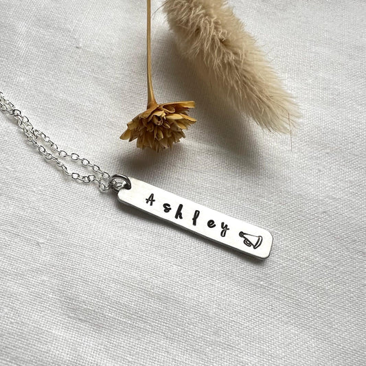 Cheer Gifts | Cheerleader Necklace | Cheerleading Gift, Vertical Bar Necklace Personalized Jewelry | Cheer Coach Gift | Custom Necklace