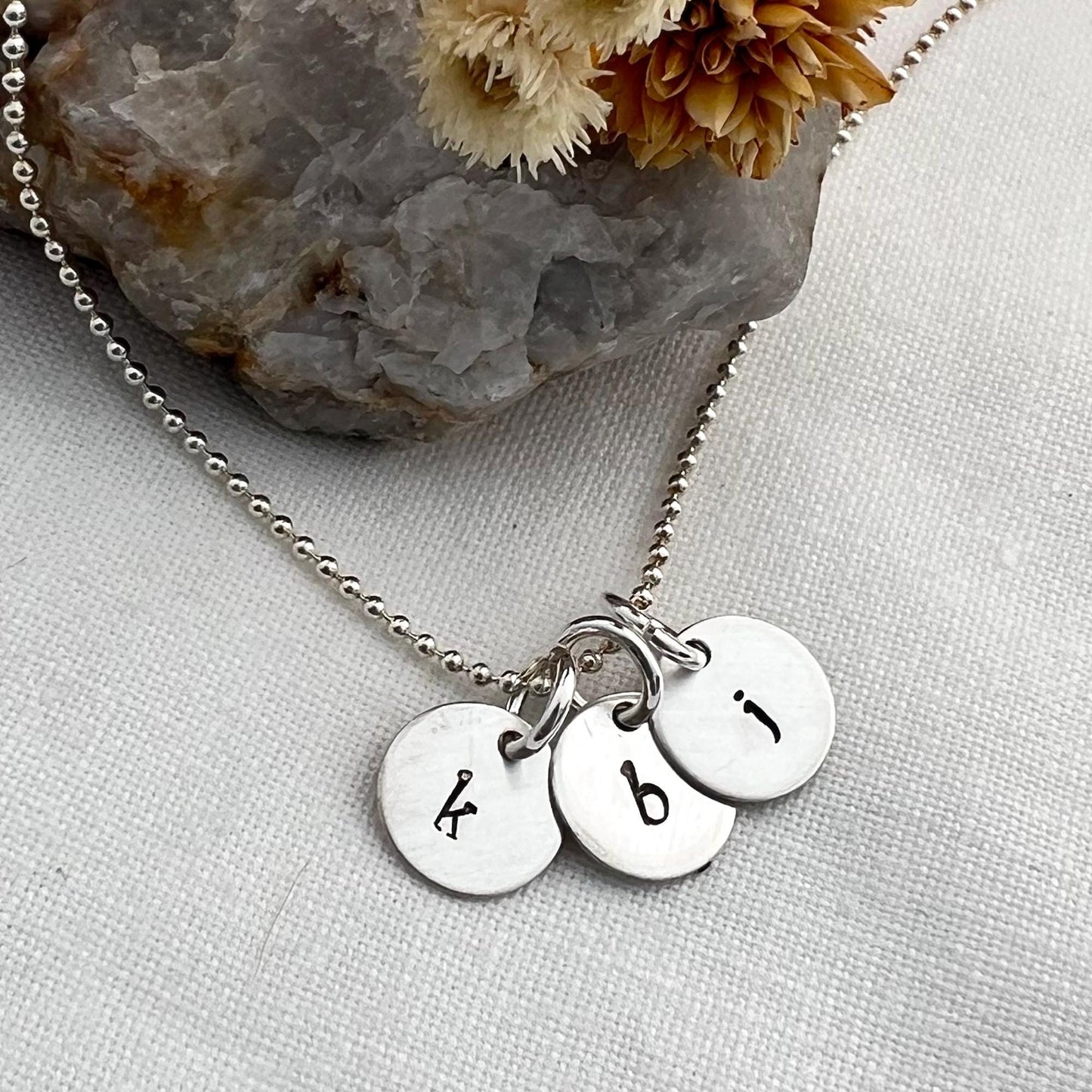 Sterling Silver Initial Necklace | Personalized Mom Jewelry