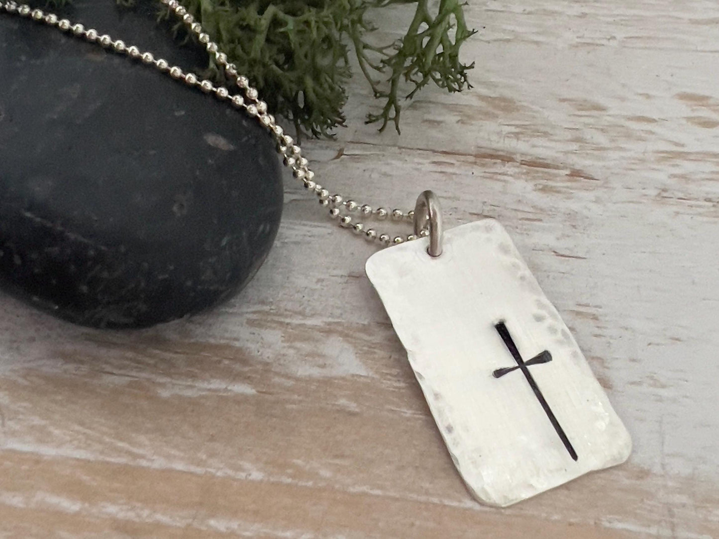 Cross Necklace | Dog Tag Necklace | Confirmation Gift | First Communion Gift | Godfather Gift | Baptism Gift | Gift for Men