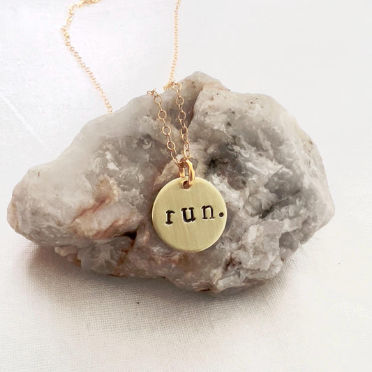 Run Necklace | Sterling Silver Marathon Pendant | Gift for Runner