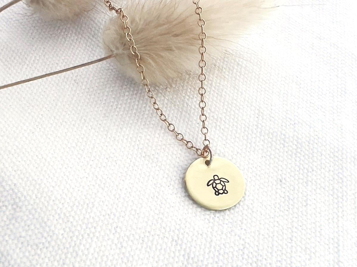 Turtle Necklace | Beach Themed Jewelry |  14k Gold Filled | Dainty Gold Necklace | Gift For Her