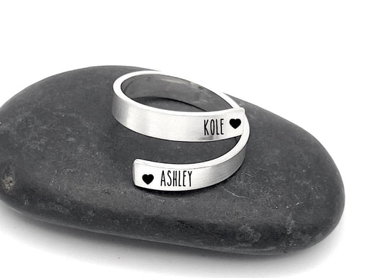 Personalized Ring | Wrap Ring |  Sterling Silver Ring | Name Ring |  Message Ring | Initial Ring | Personalized Gift