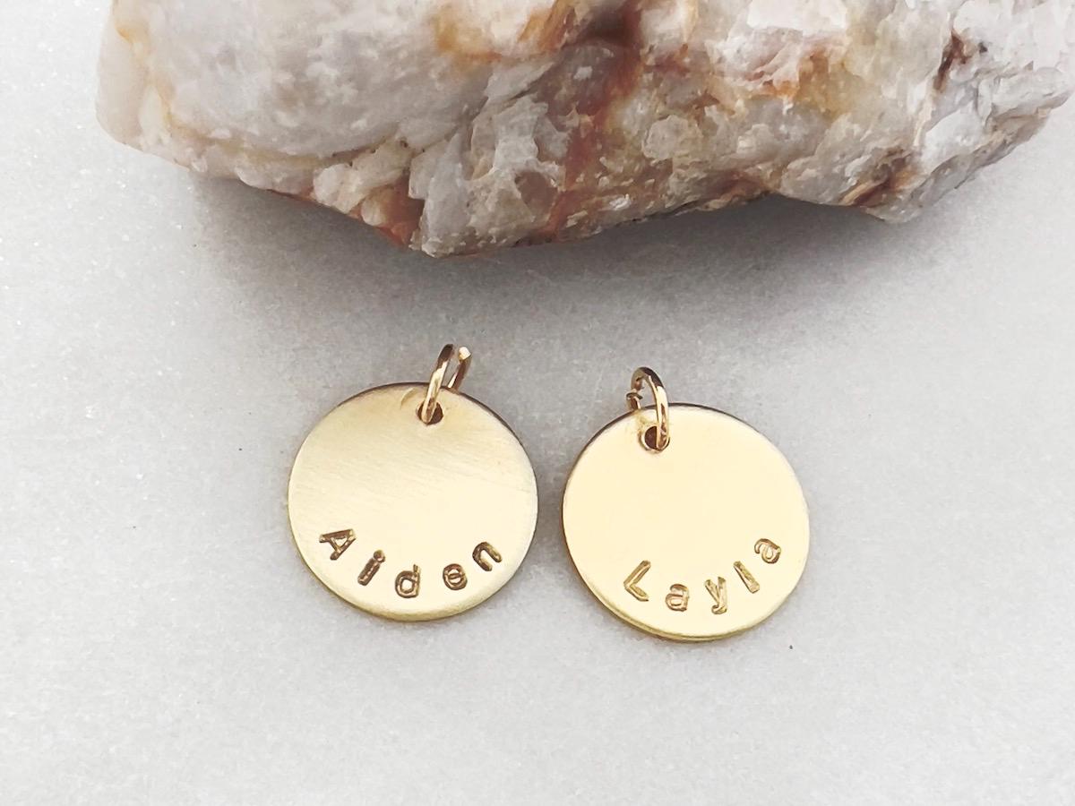 Personalized Name Charm |  Hand Stamped Charm |  Add On Charm | Gold Filled