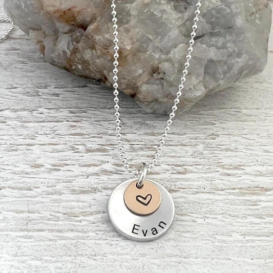 Personalized Name Necklace | Mixed Metal Layered | Sterling Silver Kids Name Necklace | Special Date Jewelry |Anniversary Gift | Mom Gift