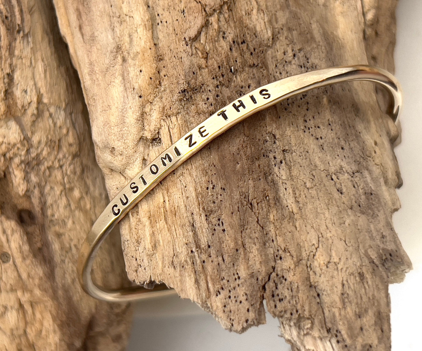 Custom Personalized Hand Stamped Bracelet | Bracelet With Quote | Personalized Jewelry |Word Bracelet | Brass Bangle