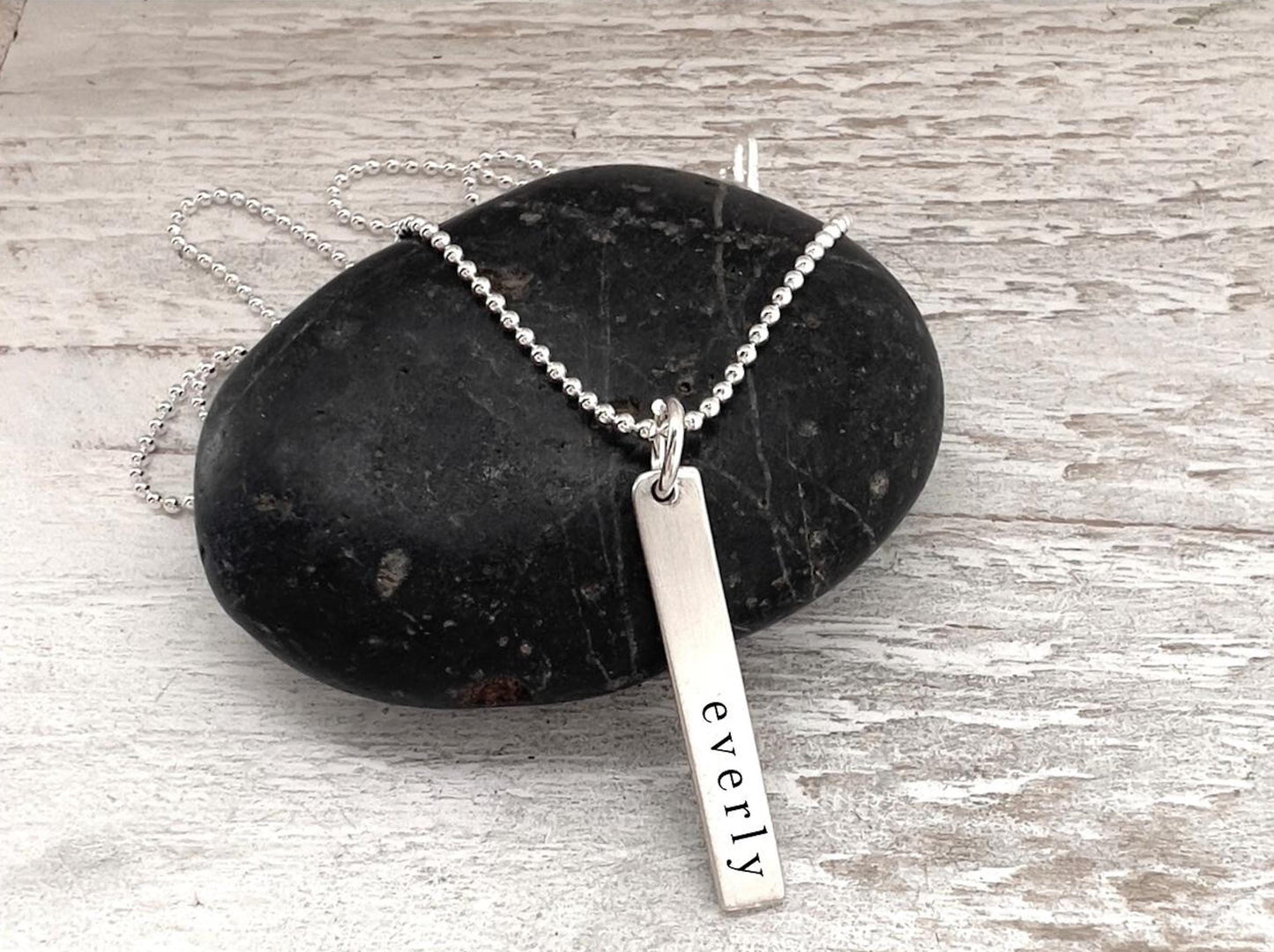 Personalized Name Bar Necklace | Sterling Silver Name Necklace | Custom Name Jewelry | Name Charm | Gift For Her