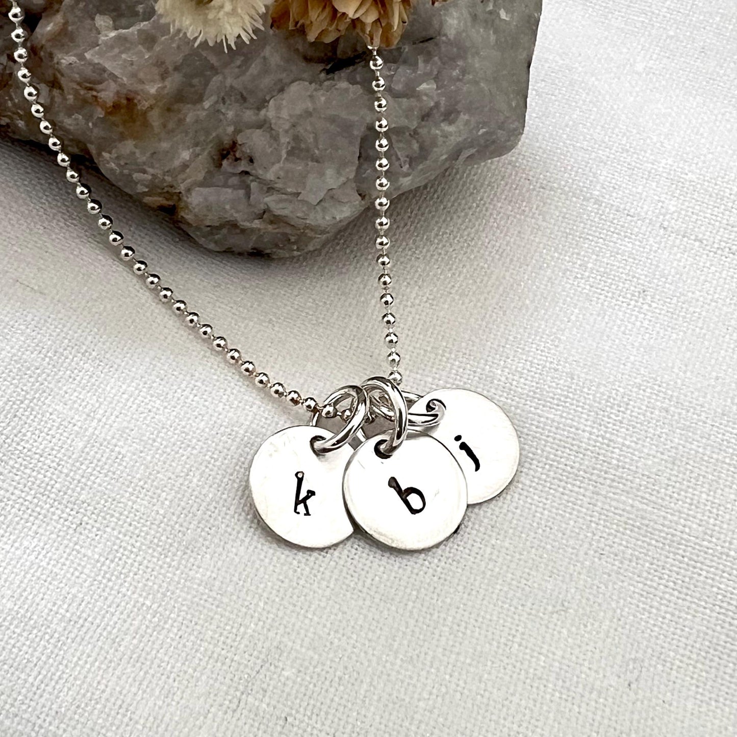 Sterling Silver Initial Necklace | Personalized Mom Jewelry