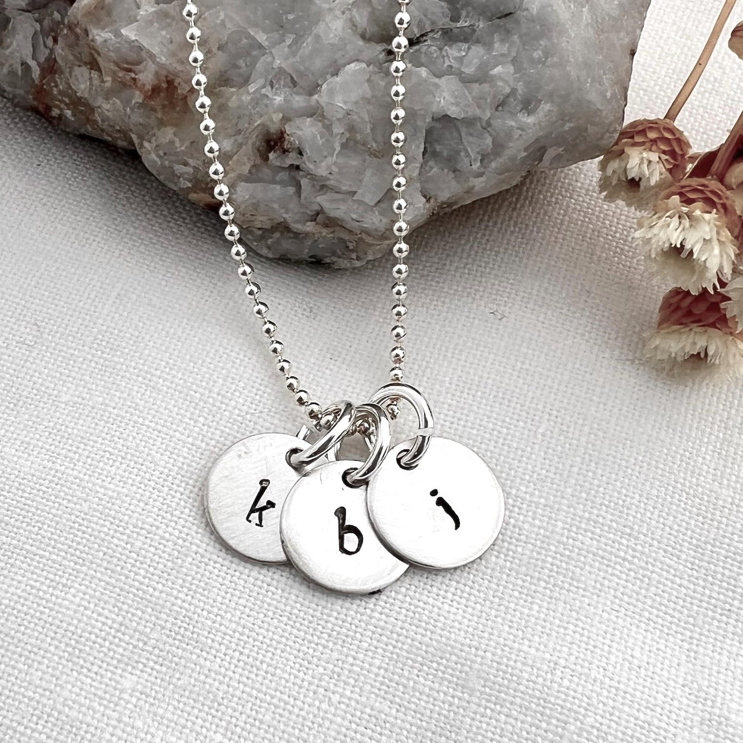 Sterling Silver Initial Necklace | Personalized Mom Jewelry